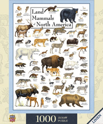 Puzzle Masterpieces: 1000 Piece Field Guide - Land Mammals of North America