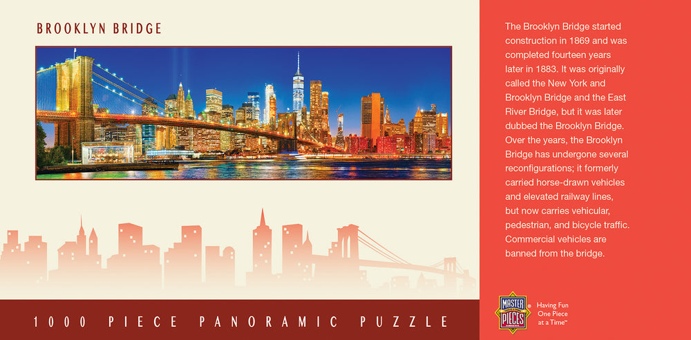 Puzzle Masterpieces: 1000 Piece Panoramic American Vistas - Brooklyn Bridge