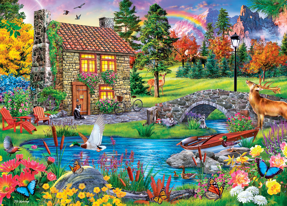 Puzzle Masterpieces: 1000 Piece Retreat - Stoney Brook Retreat