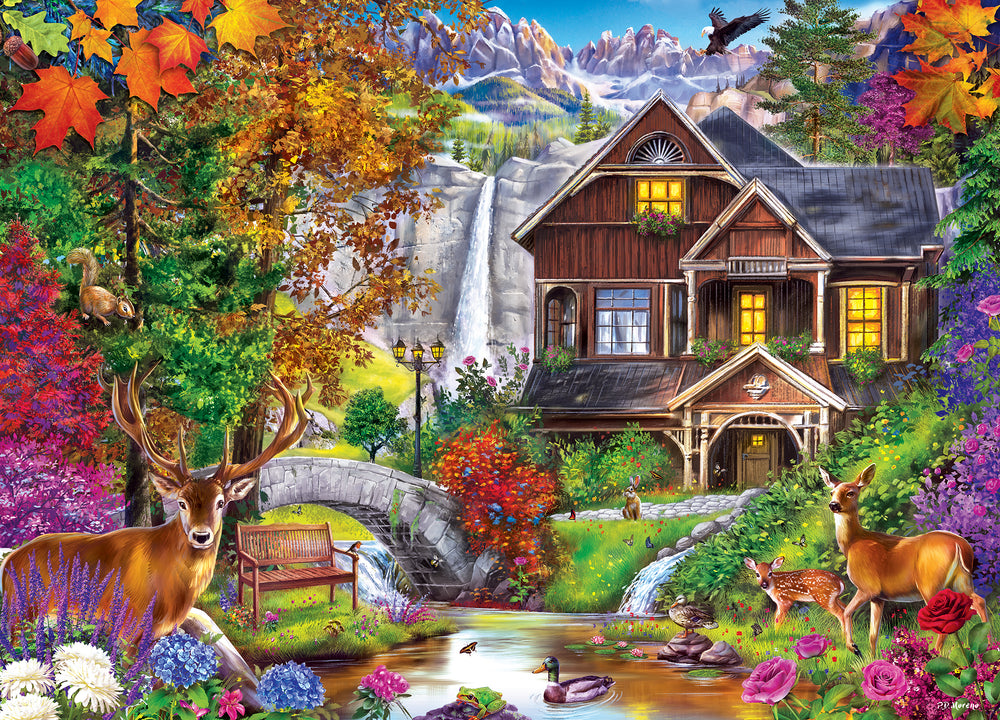 Puzzle Masterpieces: 1000 Piece Retreat - Hidden Falls Retreat