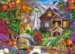Puzzle Masterpieces: 1000 Piece Retreat - Hidden Falls Retreat