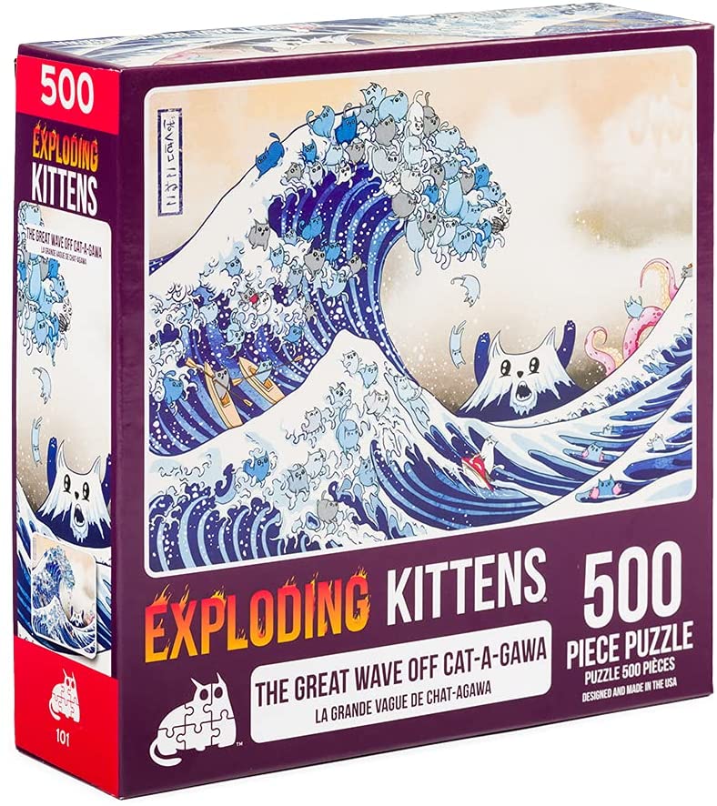 Puzzle Exploding Kittens: 500 Piece Great Wave of Cat-a-gawa