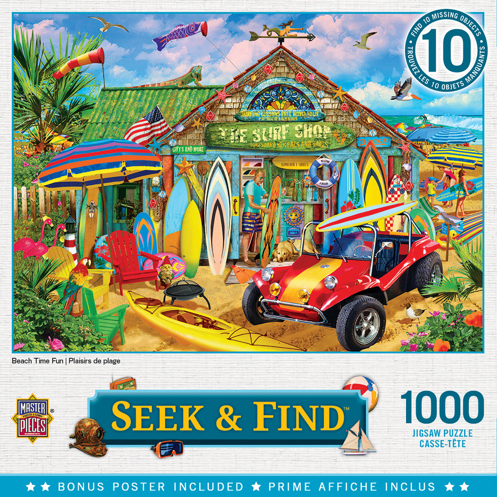 Puzzle Masterpieces: 1000 Piece Seek & Find - Beach Time Fun