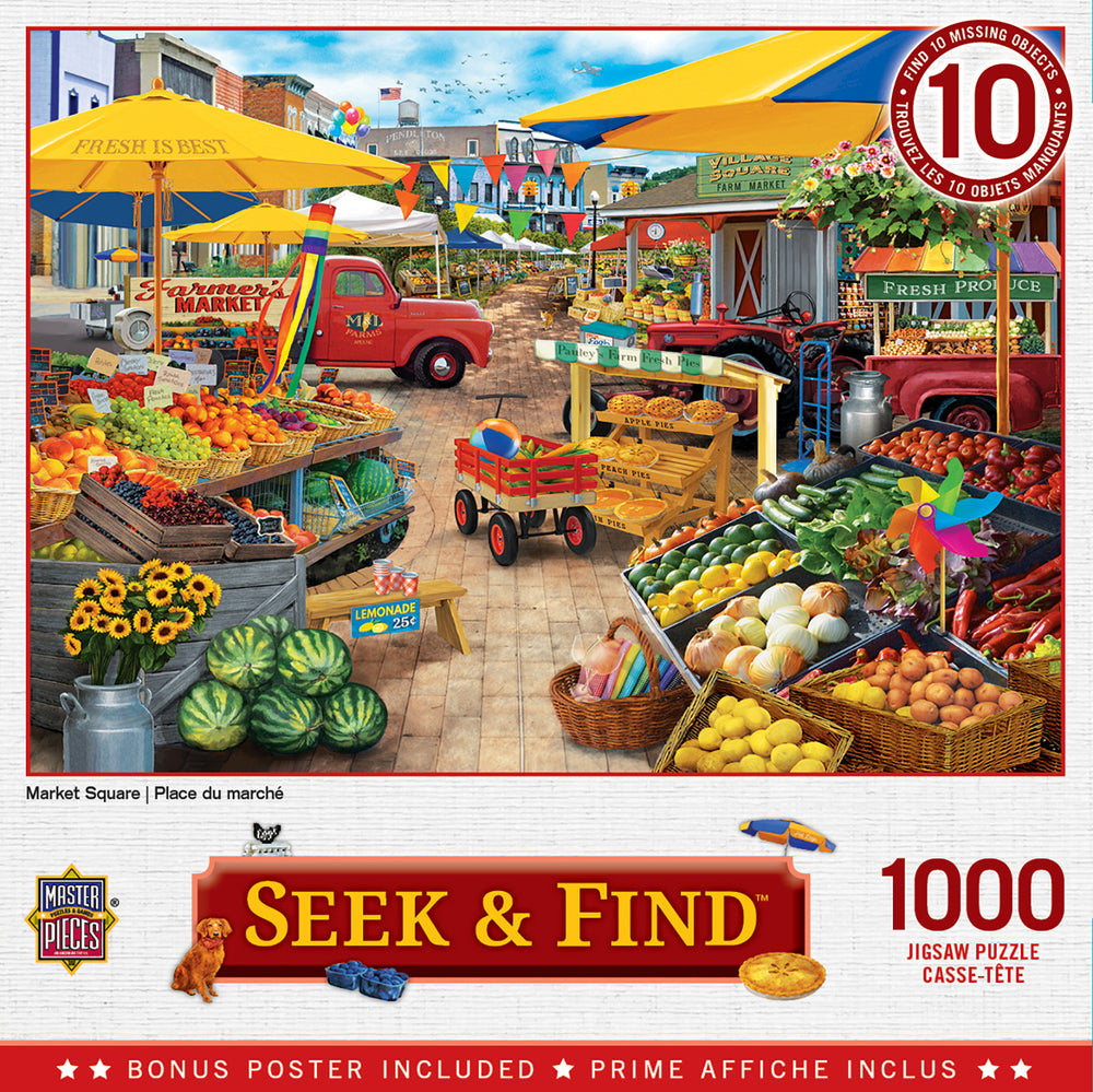 Puzzle Masterpieces: 1000 Piece Seek & Find - Market Square