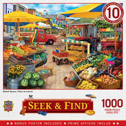 Puzzle Masterpieces: 1000 Piece Seek & Find - Market Square