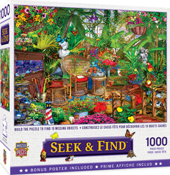 Puzzle Masterpieces: 1000 Piece Seek & Find - Garden Hideway