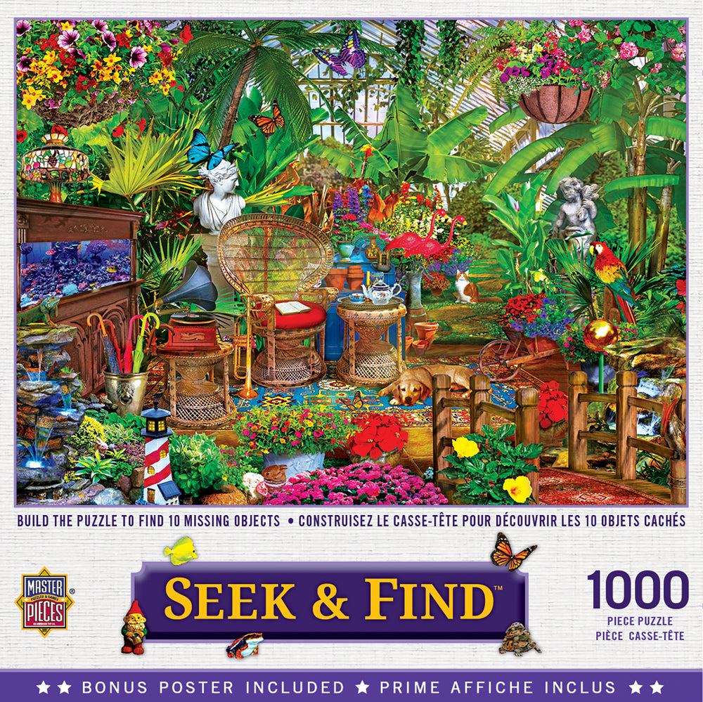 Puzzle Masterpieces: 1000 Piece Seek & Find - Garden Hideway