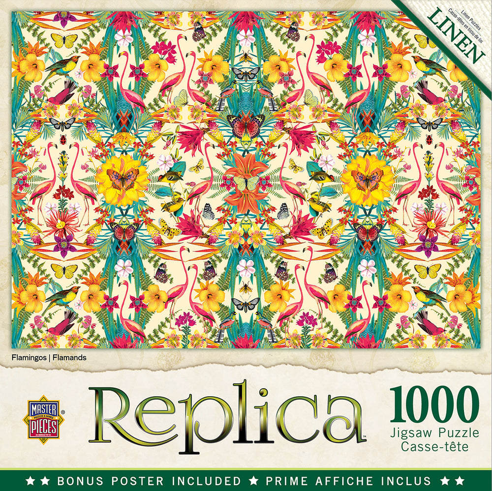 Puzzle Masterpieces: 1000 Piece Replica - Flamingos