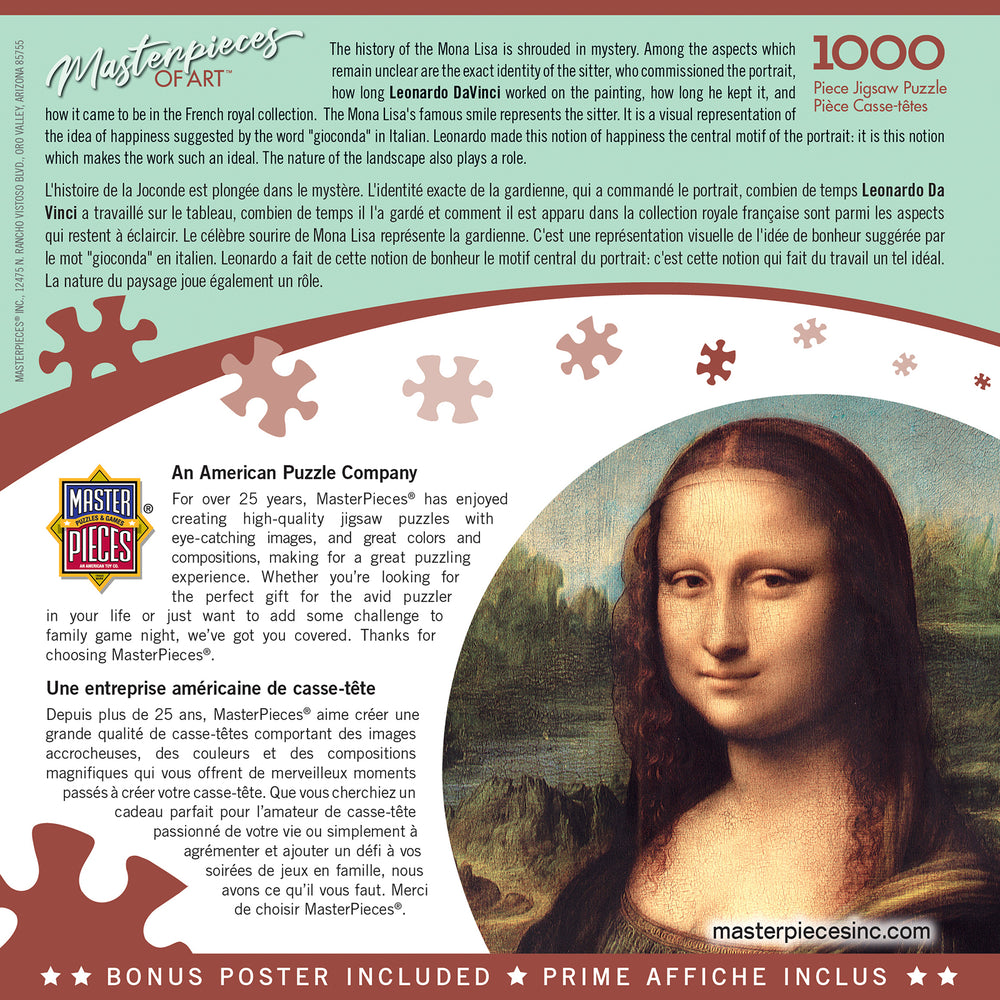 Puzzle Masterpieces: 1000 Piece Masterpieces - Mona Lisa