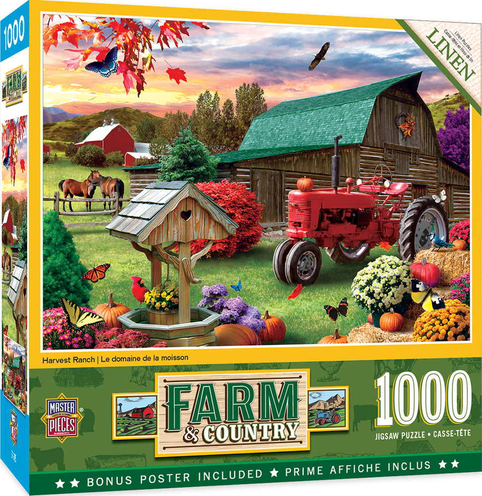 Puzzle Masterpieces: 1000 Piece Farm & Country - Harvest Ranch