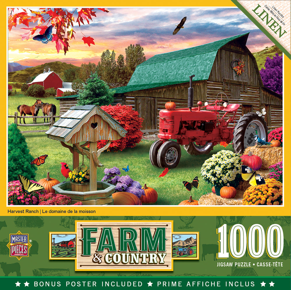 Puzzle Masterpieces: 1000 Piece Farm & Country - Harvest Ranch