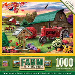 Puzzle Masterpieces: 1000 Piece Farm & Country - Harvest Ranch