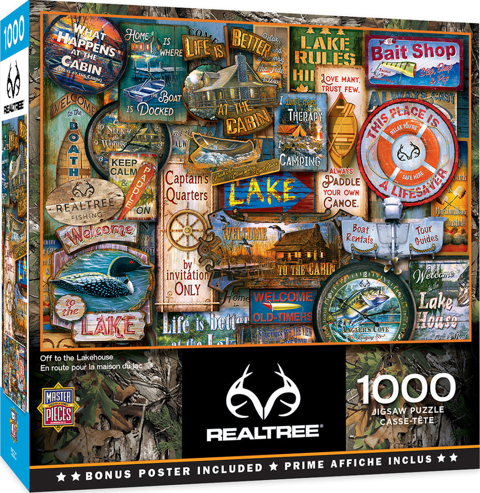 Puzzle Masterpieces: 1000 Piece RealTree - Off to the Lakehouse