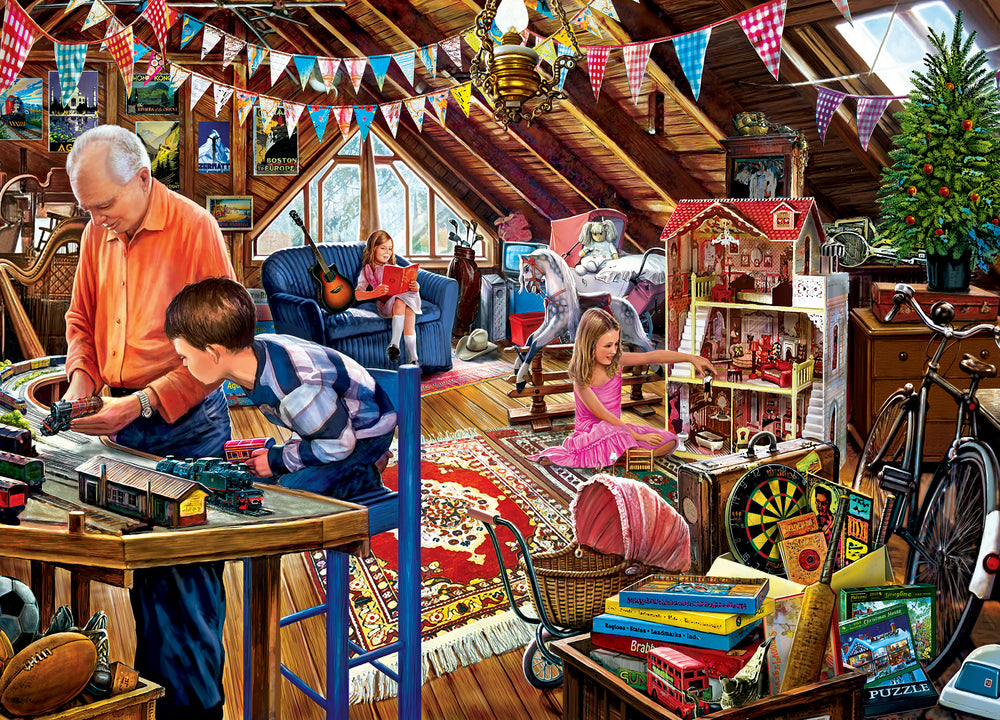 Puzzle Masterpieces: 1000 Piece Childhood Dreams - Playtime in the Attic