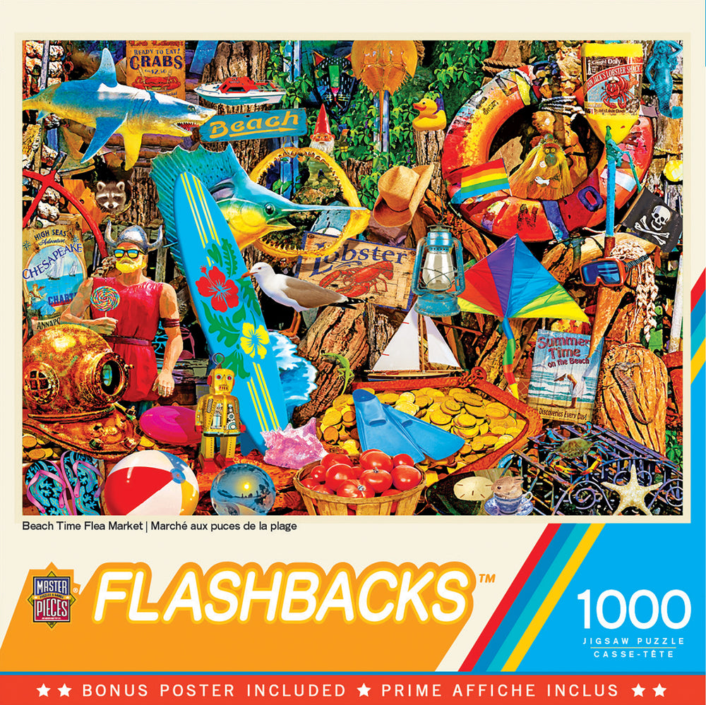 Puzzle Masterpieces: 1000 Piece Flashbacks - Beach Time Flea Market