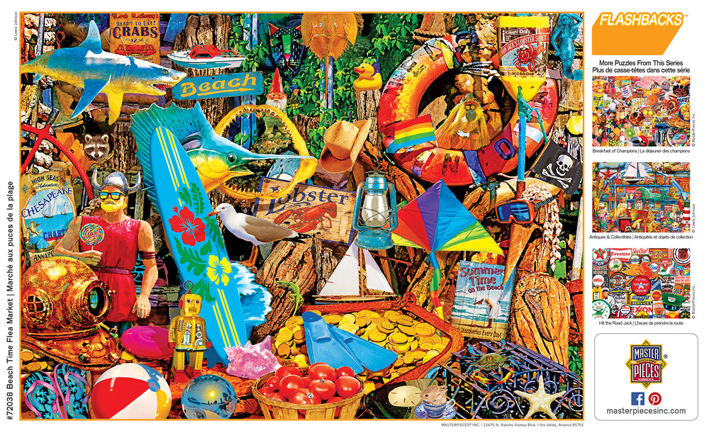 Puzzle Masterpieces: 1000 Piece Flashbacks - Beach Time Flea Market