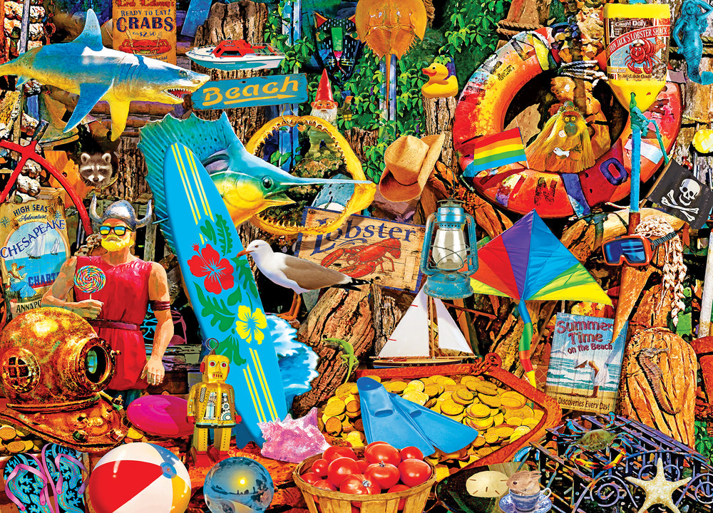 Puzzle Masterpieces: 1000 Piece Flashbacks - Beach Time Flea Market
