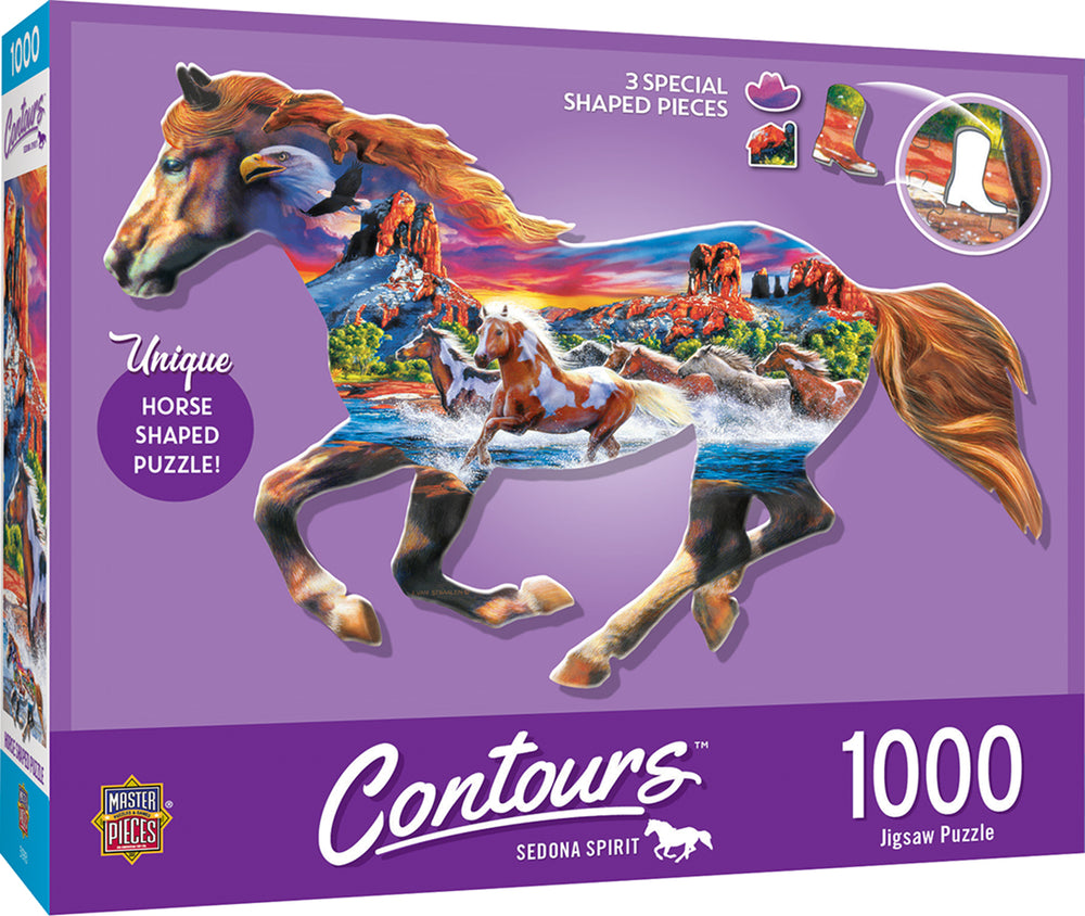 Puzzle Masterpieces: 1000 Piece Shaped Countours - Running Horse