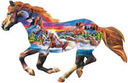 Puzzle Masterpieces: 1000 Piece Shaped Countours - Running Horse