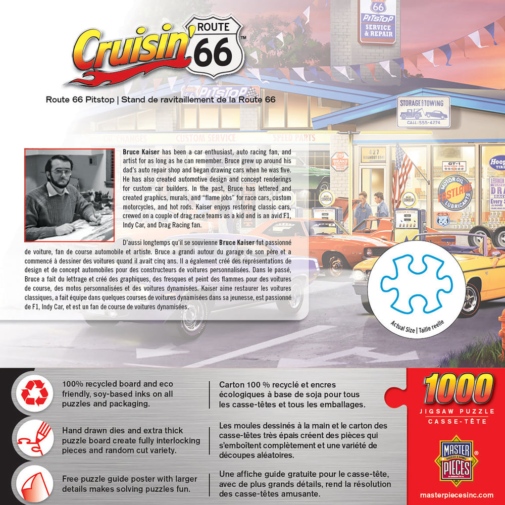 Puzzle Masterpieces: 1000 Piece Cruisin‘ Rt66 - Route 66 Pitstop