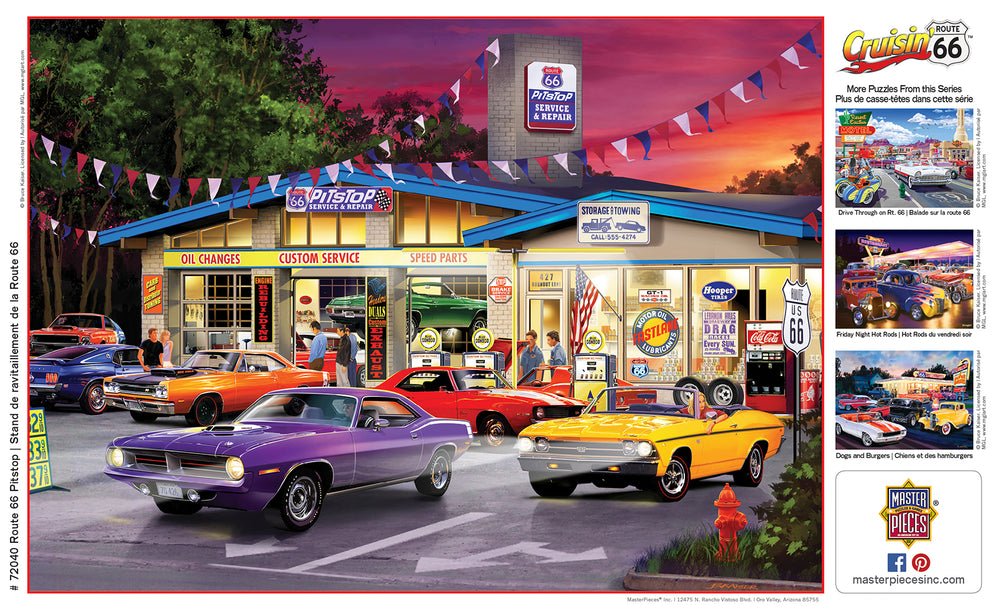 Puzzle Masterpieces: 1000 Piece Cruisin‘ Rt66 - Route 66 Pitstop