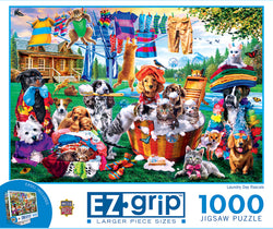Puzzle Masterpieces: 1000 Piece EzGrip Laundry Day Rascals