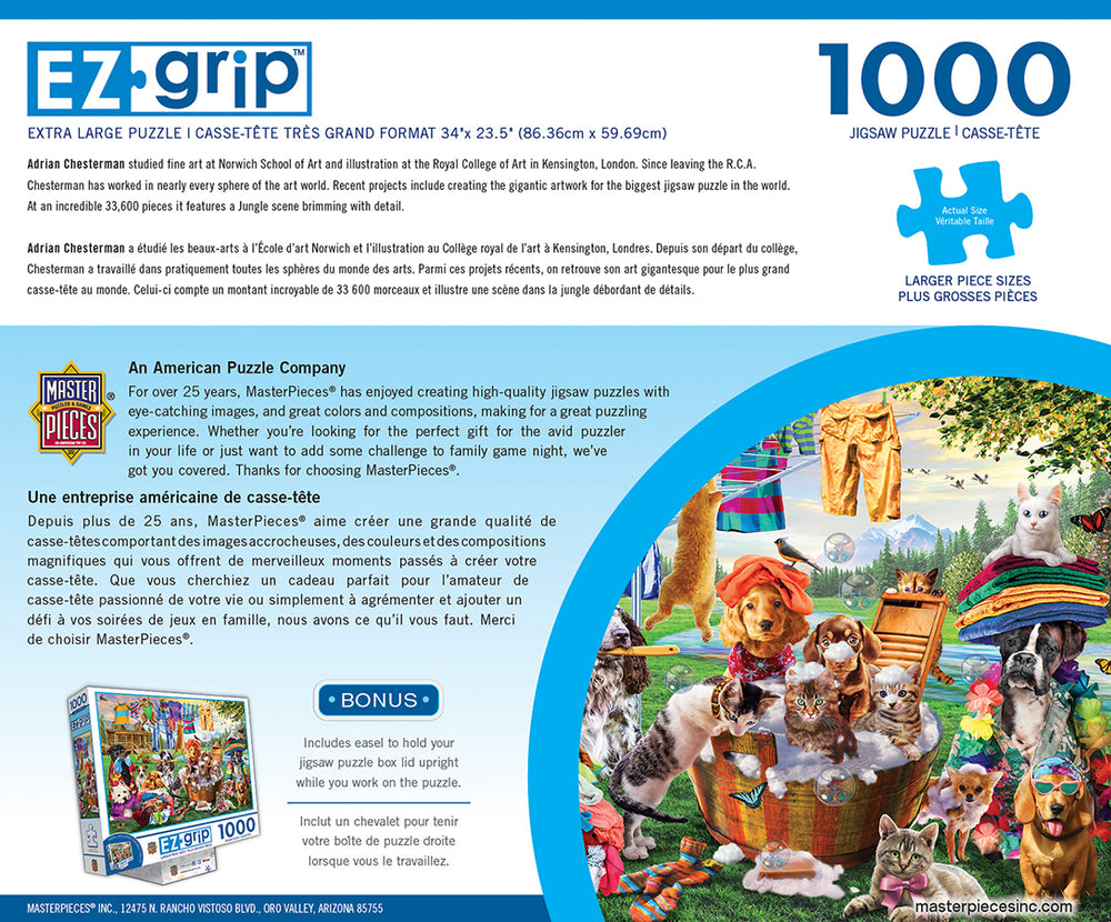 Puzzle Masterpieces: 1000 Piece EzGrip Laundry Day Rascals