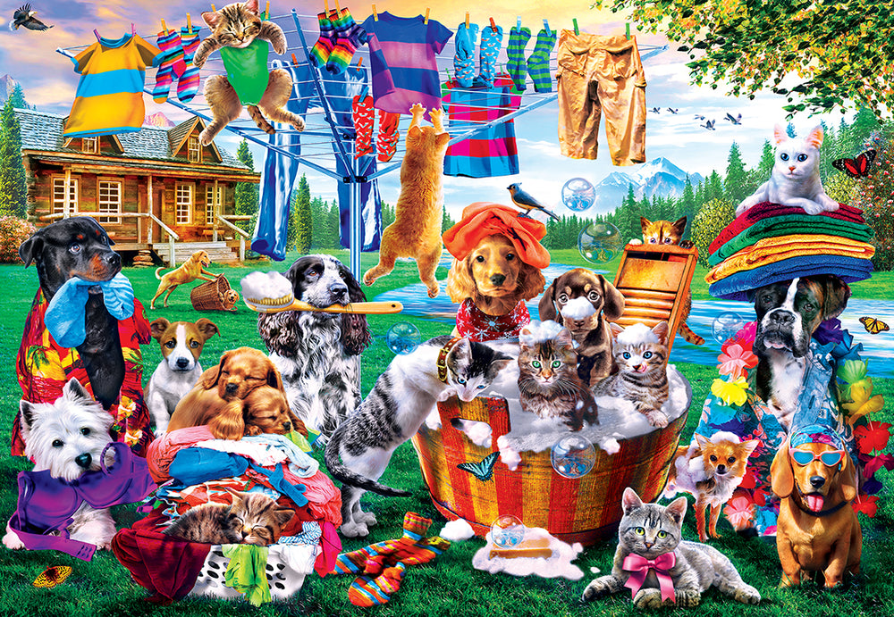 Puzzle Masterpieces: 1000 Piece EzGrip Laundry Day Rascals