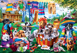 Puzzle Masterpieces: 1000 Piece EzGrip Laundry Day Rascals