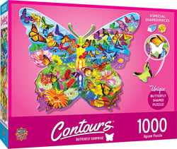 Puzzle Masterpieces: 1000 Piece Shaped Countours - Butterfly Surprise