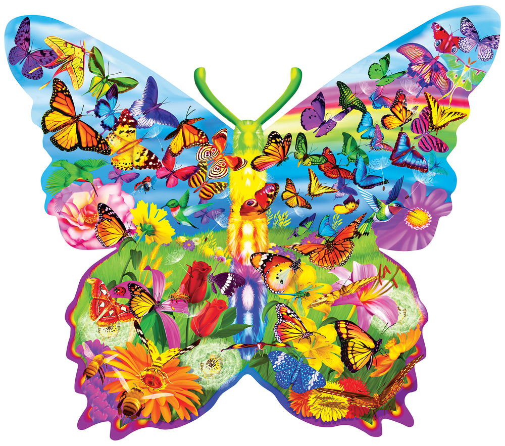 Puzzle Masterpieces: 1000 Piece Shaped Countours - Butterfly Surprise