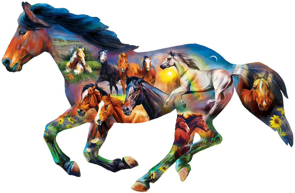 Puzzle Masterpieces: 1000 Piece Shaped Countours - Wild Horse