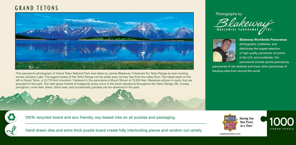 Puzzle Masterpieces: 1000 Piece Panoramic American Vistas - Grand Tetons