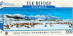 Puzzle Masterpieces: 1000 Piece Panoramic American Vistas - Elk Refuge