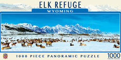 Puzzle Masterpieces: 1000 Piece Panoramic American Vistas - Elk Refuge