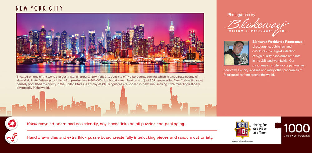 Puzzle Masterpieces: 1000 Piece Panoramic American Vistas - New York