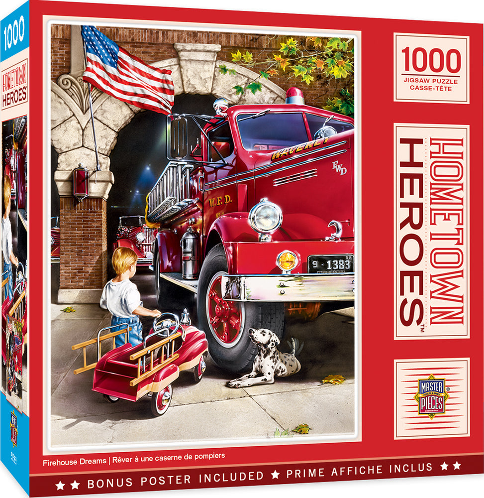 Puzzle Masterpieces: 1000 Piece Hometown Heroes - Firehouse Dreams