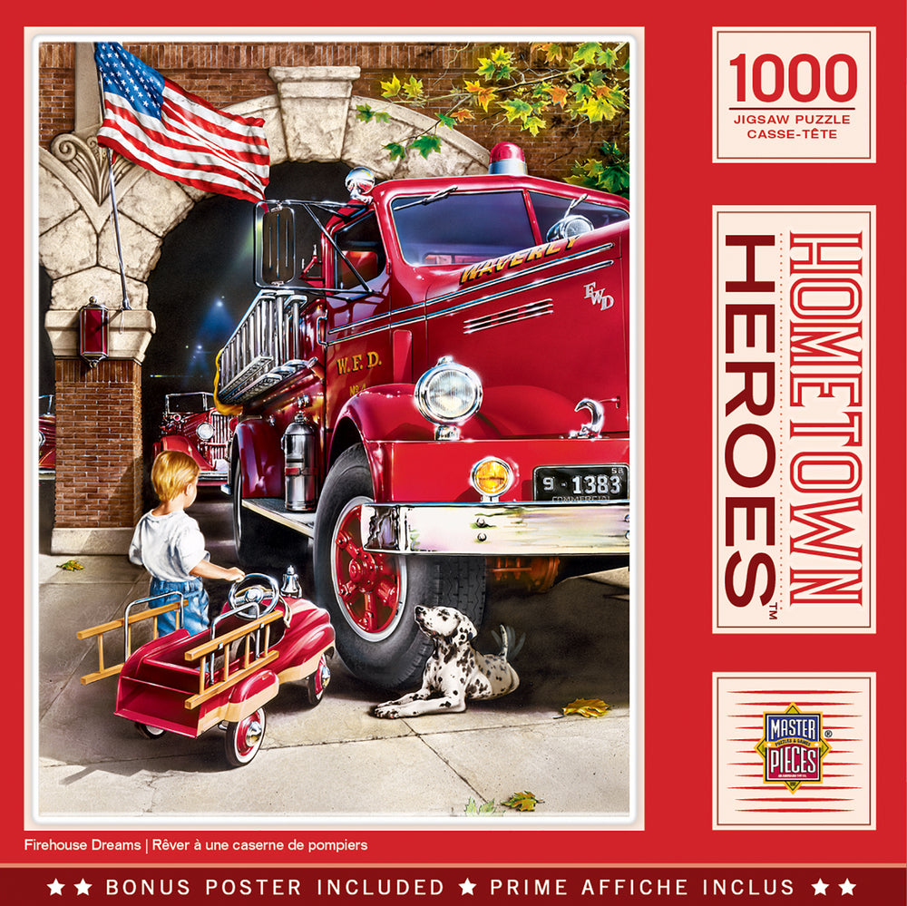 Puzzle Masterpieces: 1000 Piece Hometown Heroes - Firehouse Dreams