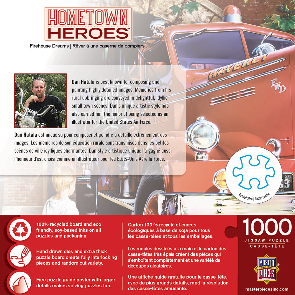 Puzzle Masterpieces: 1000 Piece Hometown Heroes - Firehouse Dreams