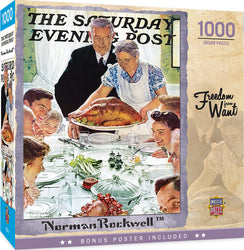 Puzzle Masterpieces: 1000 Piece Saturday Evening Post - Freedom from Want