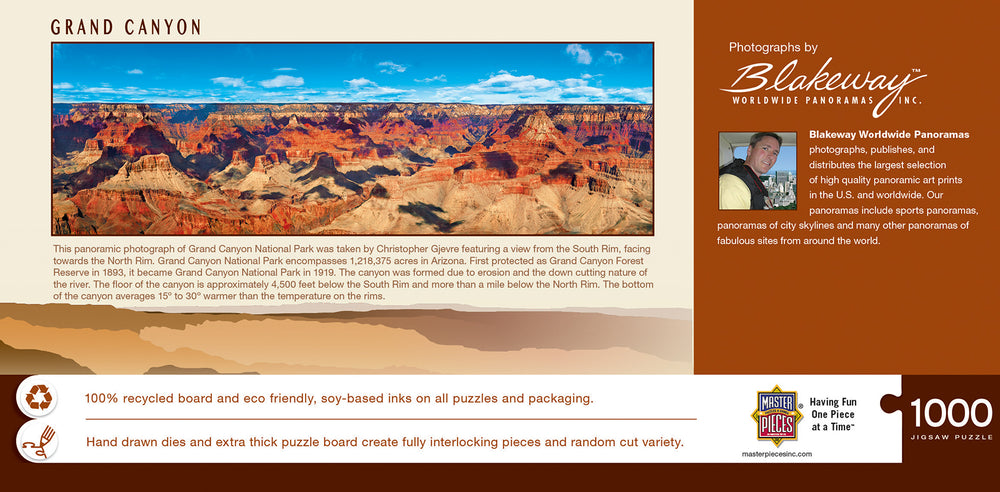 Puzzle Masterpieces: 1000 Piece Panoramic American Vistas - Grand Canyon