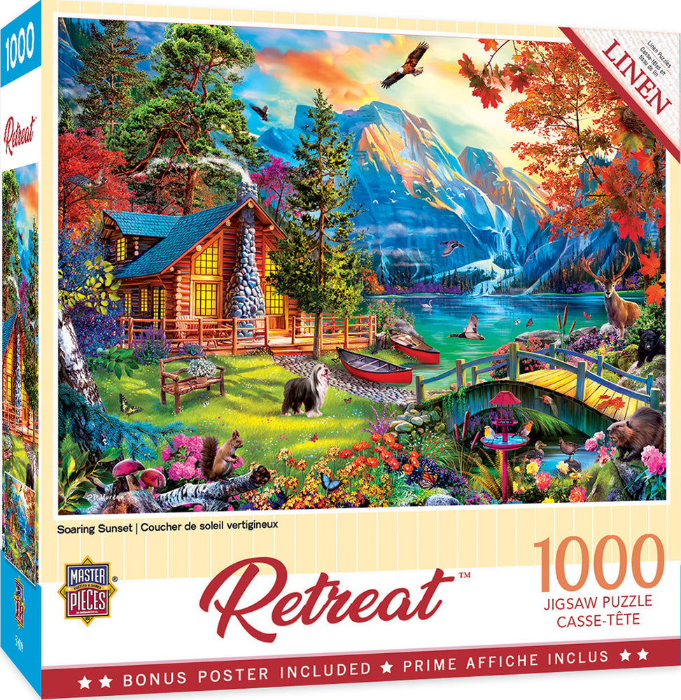 Puzzle Masterpieces: 1000 Piece Retreat - Soaring Sunset