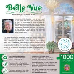 Puzzle Masterpieces: 1000 Piece Belle Vue - Paris Rooftop View