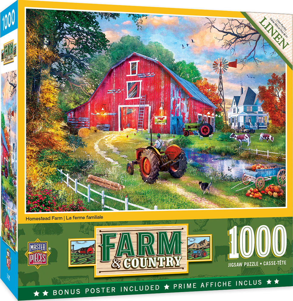 Puzzle Masterpieces: 1000 Piece Farm & Country - Homestead Farm