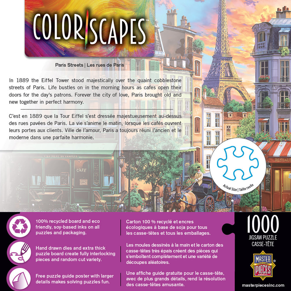 Puzzle Masterpieces: 1000 Piece Colorscapes - Paris Streets