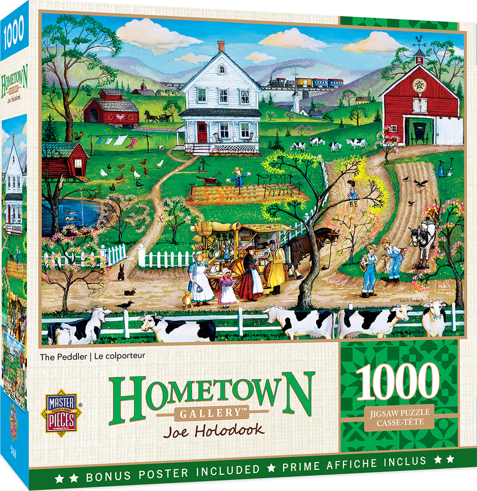 Puzzle Masterpieces: 1000 Piece Hometown Gallery - The Peddler