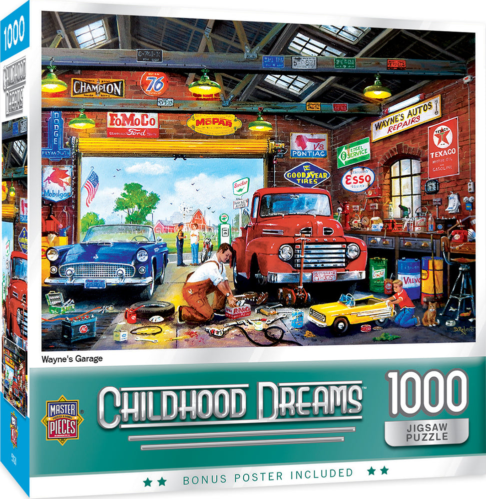 Puzzle Masterpieces: 1000 Piece Childhood Dreams - Wayne's Garage