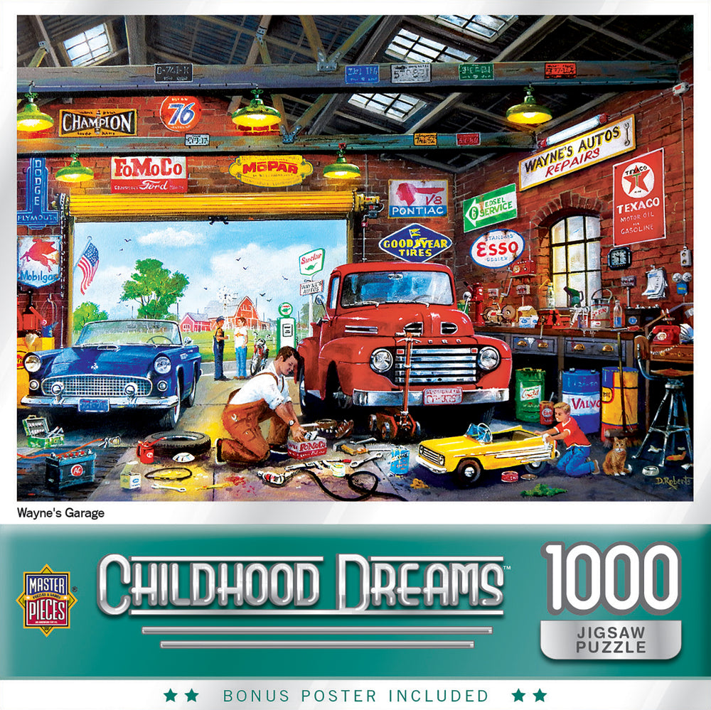 Puzzle Masterpieces: 1000 Piece Childhood Dreams - Wayne's Garage