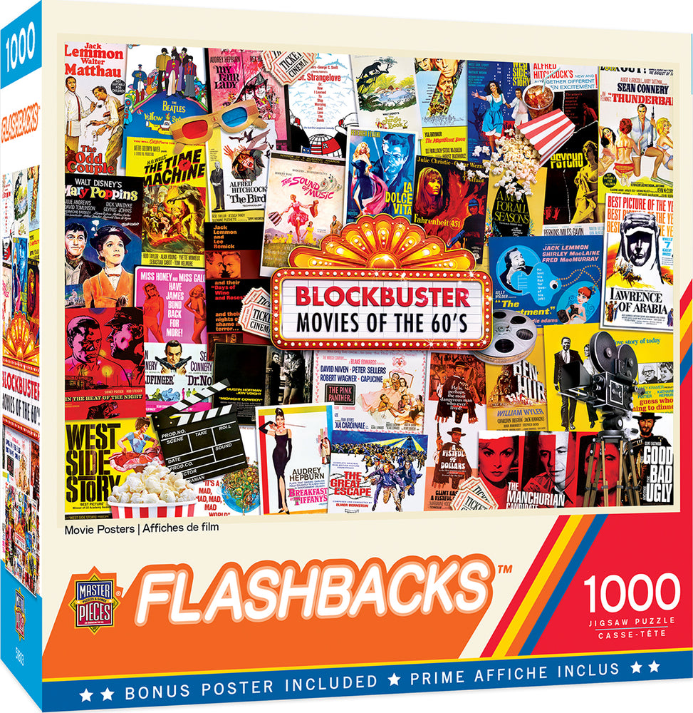 Puzzle Masterpieces: 1000 Piece Flashbacks - Movie Posters
