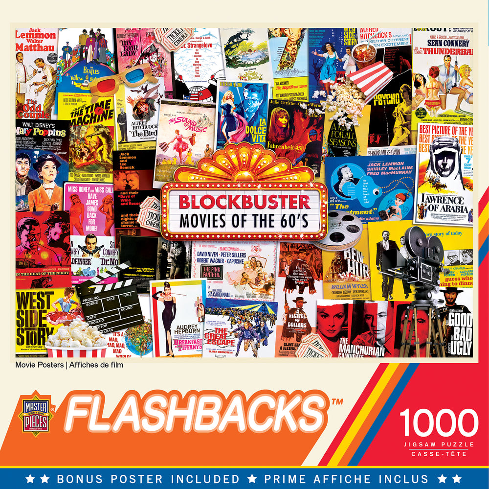 Puzzle Masterpieces: 1000 Piece Flashbacks - Movie Posters